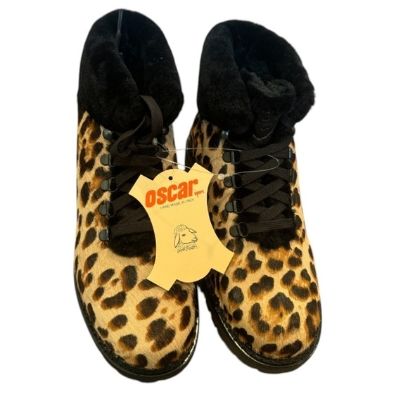 Leopard Print Ankle Boots with Black Trim - Picture 7 of 8